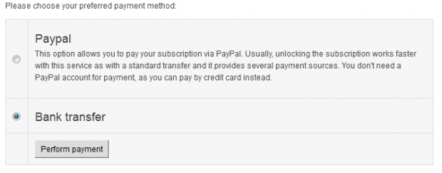 Little Indie bietet (SEPA-) Überweisung an