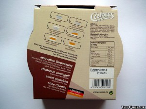 Cakees - Schoko Quark Kuchen - Choco Cheese Cake Verpackung Rueckseite
