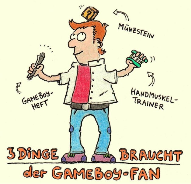 Game Boy Heft Fanzine mit Gimmicks Handmuskeltrainer Muenzstein gameboy Magazin