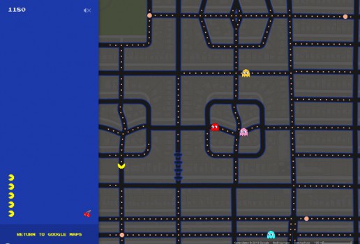 Pac-Man auf Google Maps spielen
