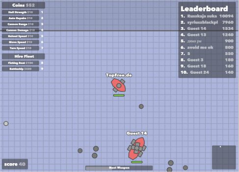 Doblons.io – Minimalistische Mehrspieler-Bootsschlacht