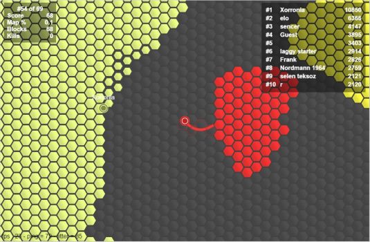 Superhex.io – Nehme mehr Fläche ein als dein Gegner