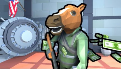 Bankraub als Pferd verkleidet spielen