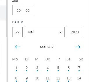 Blauer Punkt bei WordPress-Artikeln