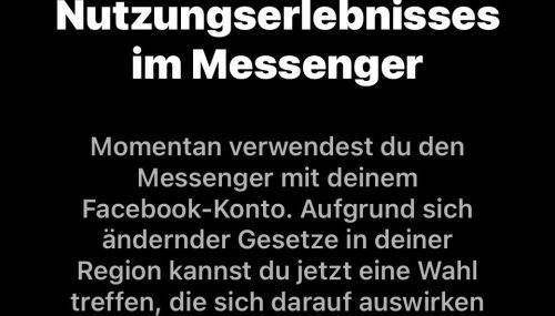 Triff bitte eine Wahl bezüglich deines Nutzungserlebnisses im Messenger