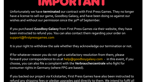 Goodboy Galaxy vs. First Press Games GmbH
