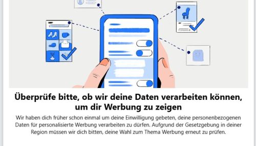 Überprüfe bitte, ob wir deine Daten verarbeiten können, um dir Werbung zu zeigen