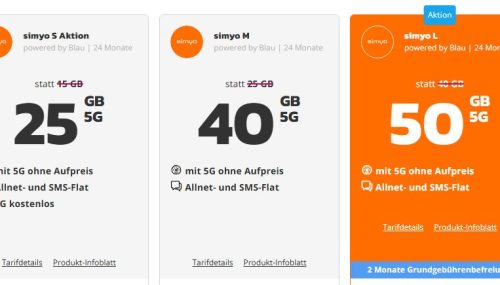 simyo mit neuer Tarifstruktur