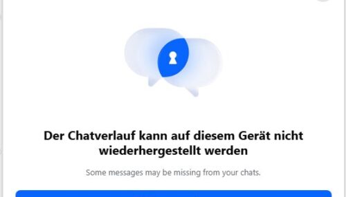 Der Chatverlauf kann auf diesem Gerät nicht wiederhergestellt werden