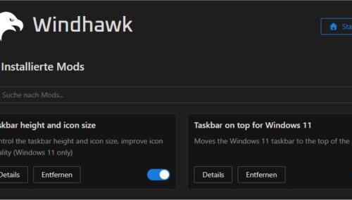 Windows 11 Taskbar nach oben (mit Windhawk)