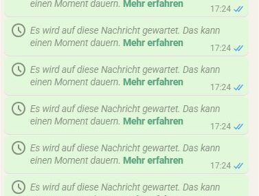 Web WhatsApp: Es wird auf diese Nachricht gewartet